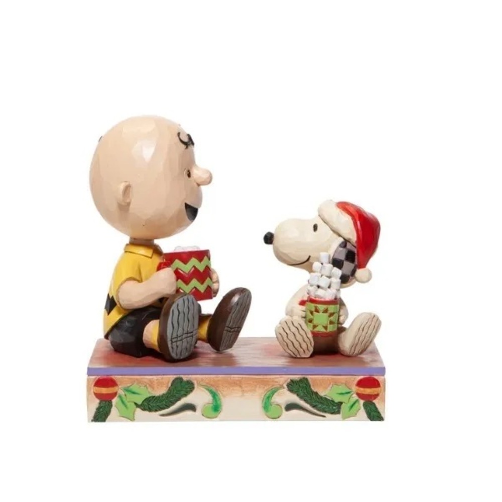 Peanuts Charlie Brown and Snoopy Hot Christmas Cocoa statue by Jim Shore SEALED